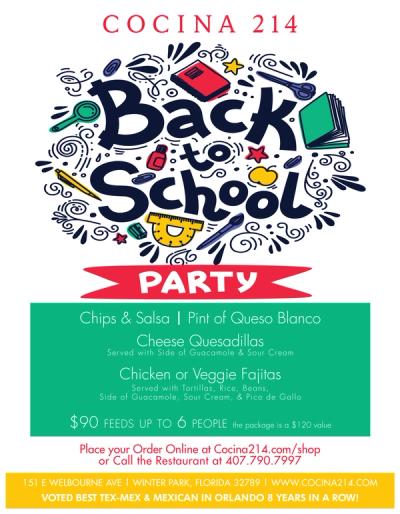 image from Cocina 214's Back to School Party Package!