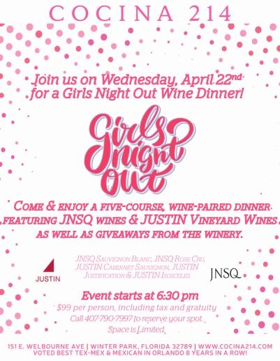 image from Girls Night Out Justin Wine Dinner!