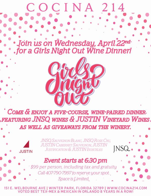 image from Girls Night Out Justin Wine Dinner!