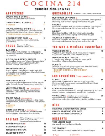 image from New Cocina 214 Hours & Curbside Pick-up Menus