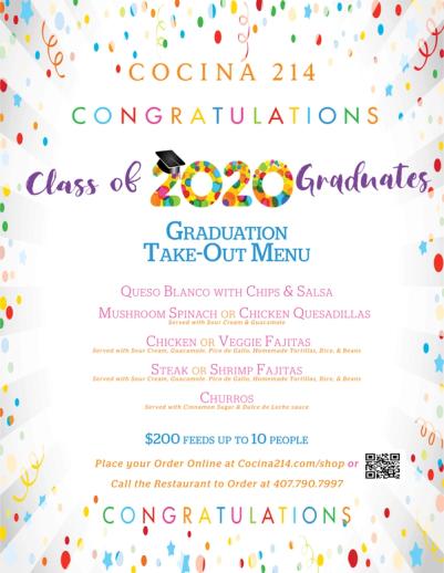 image from Takeout Menu for 2020 Graduates!