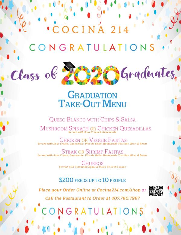 image from Takeout Menu for 2020 Graduates!