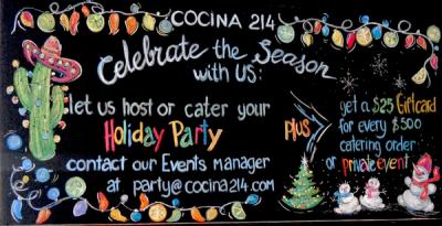 image from Let Cocina 214 Host or Cater your Upcoming Holiday Party!
