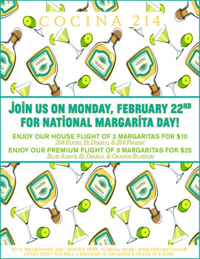 image from Enjoy our Special Margarita Flights for National Margarita Day on Monday, February 22nd