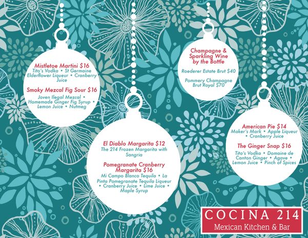 image from Cocina 214 Featured Holiday Cocktails