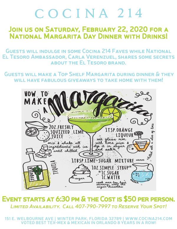 image from National Margarita Day Dinner with Drinks