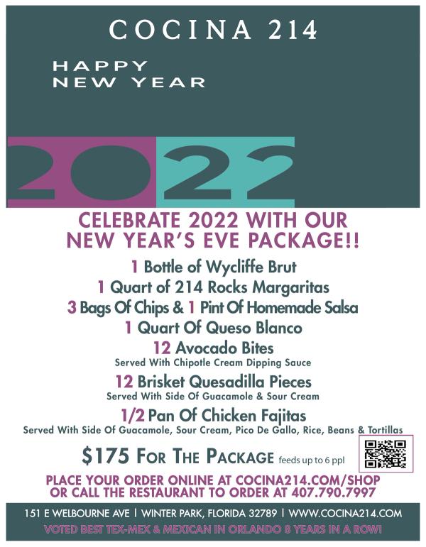image from Enjoy our New Year's Eve Takeout Package!