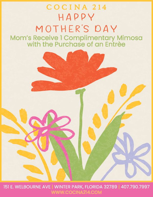 image from Join us at Cocina 214 on Sunday, May 10th for Mother's Day! 