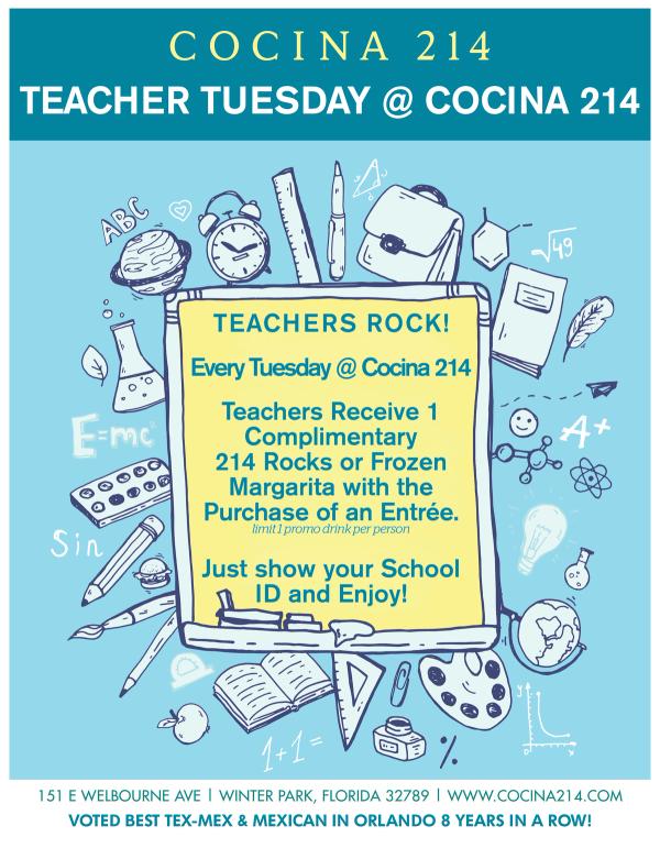 image from Teacher Tuesday at Cocina 214!