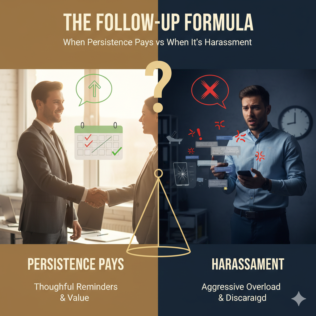 The Follow-Up Formula: When Persistence Pays vs When It's Harassment