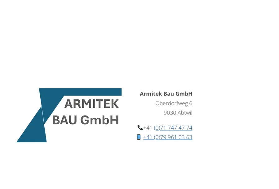 Armitek Bau GmbH Visitenkarte