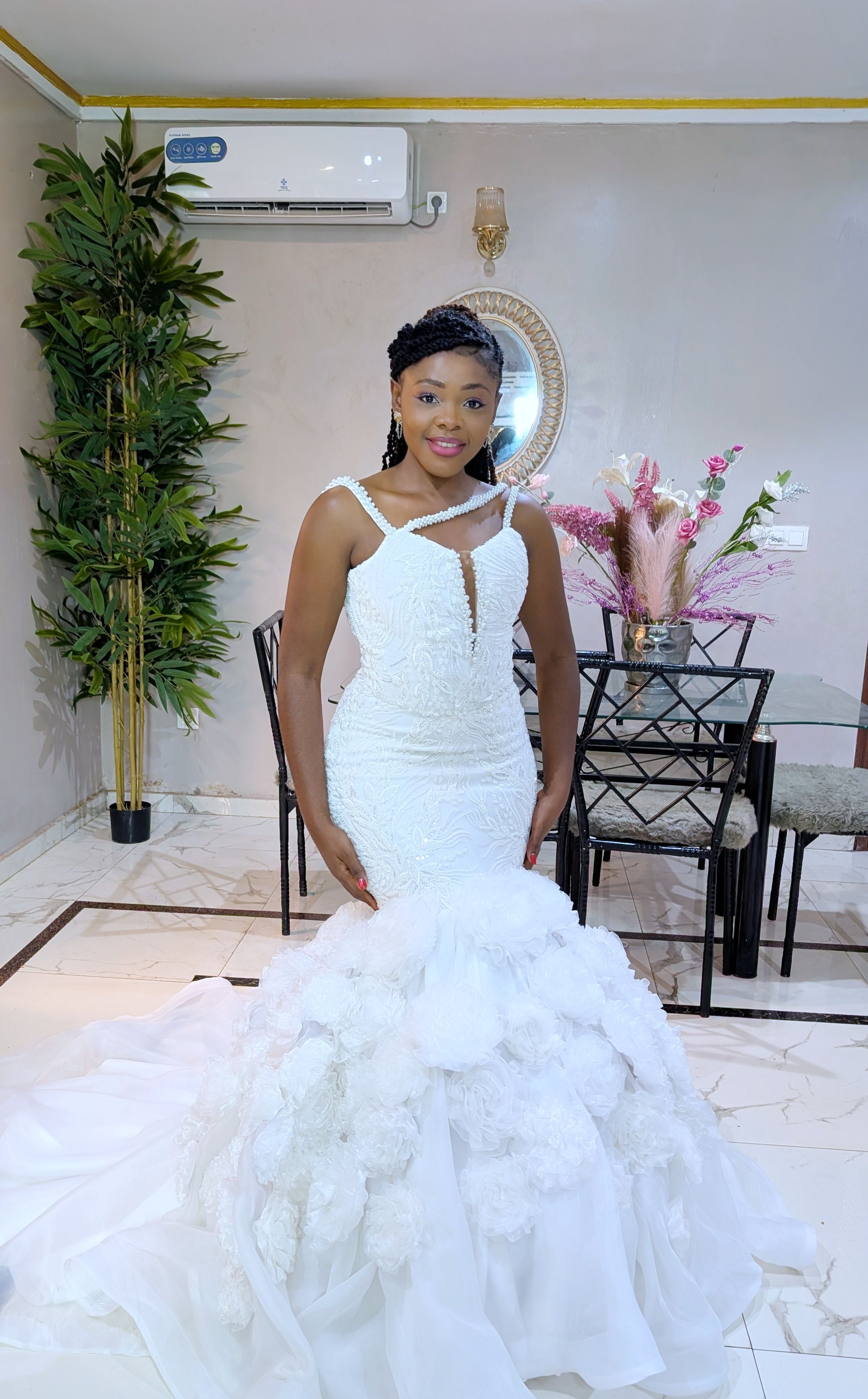Robe de mariage à fleurs