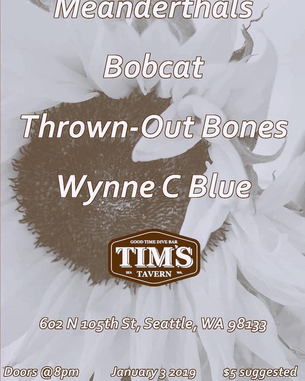 Flyer for Bobcat show on 01/03/2019 at Tim's Tavern