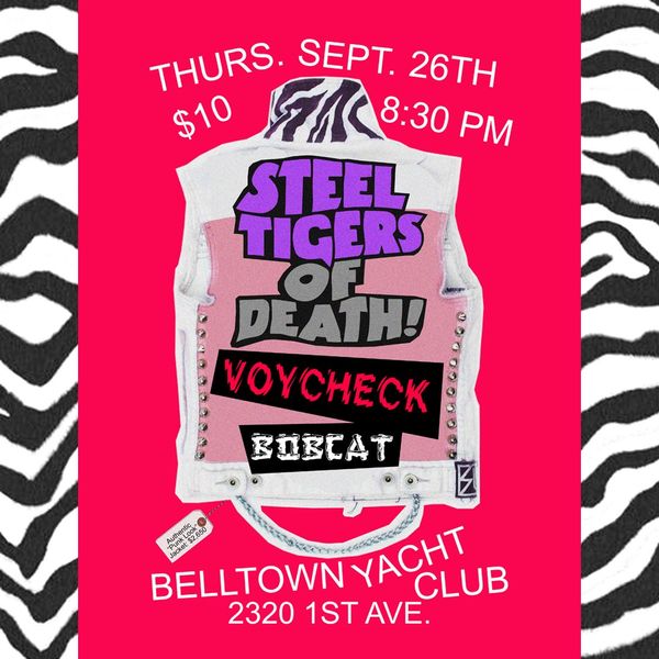 Flyer for Bobcat show on 09/26/2019 at Belltown Yacht Club