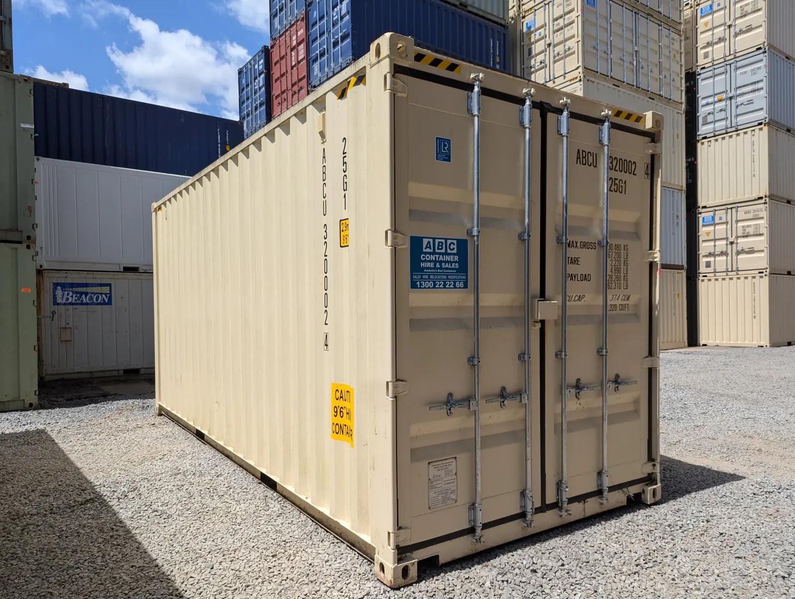 20ft High Cube Shipping Container w' Tie Rails