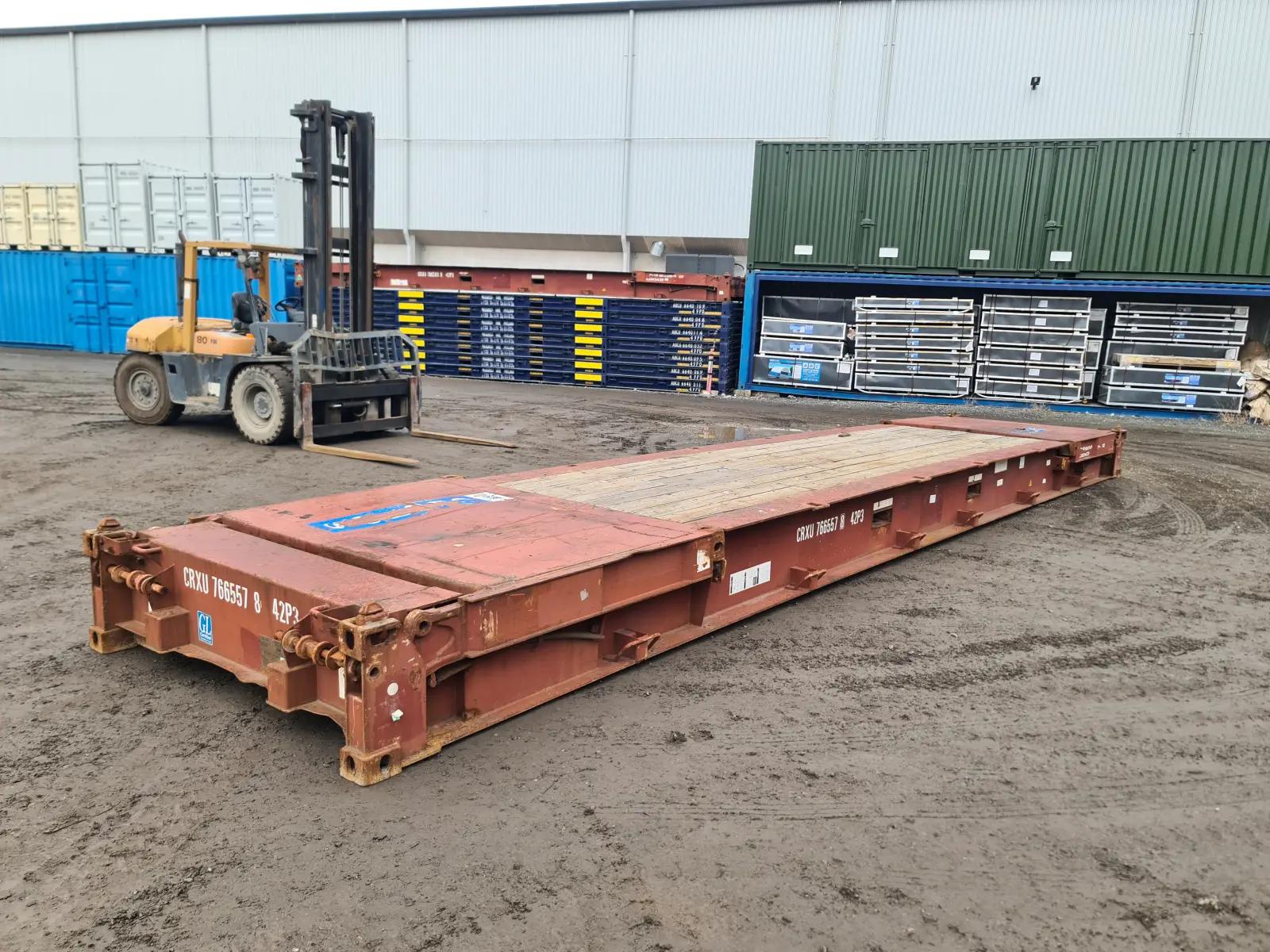 Used 40ft Flat Rack w' Collapsible Ends