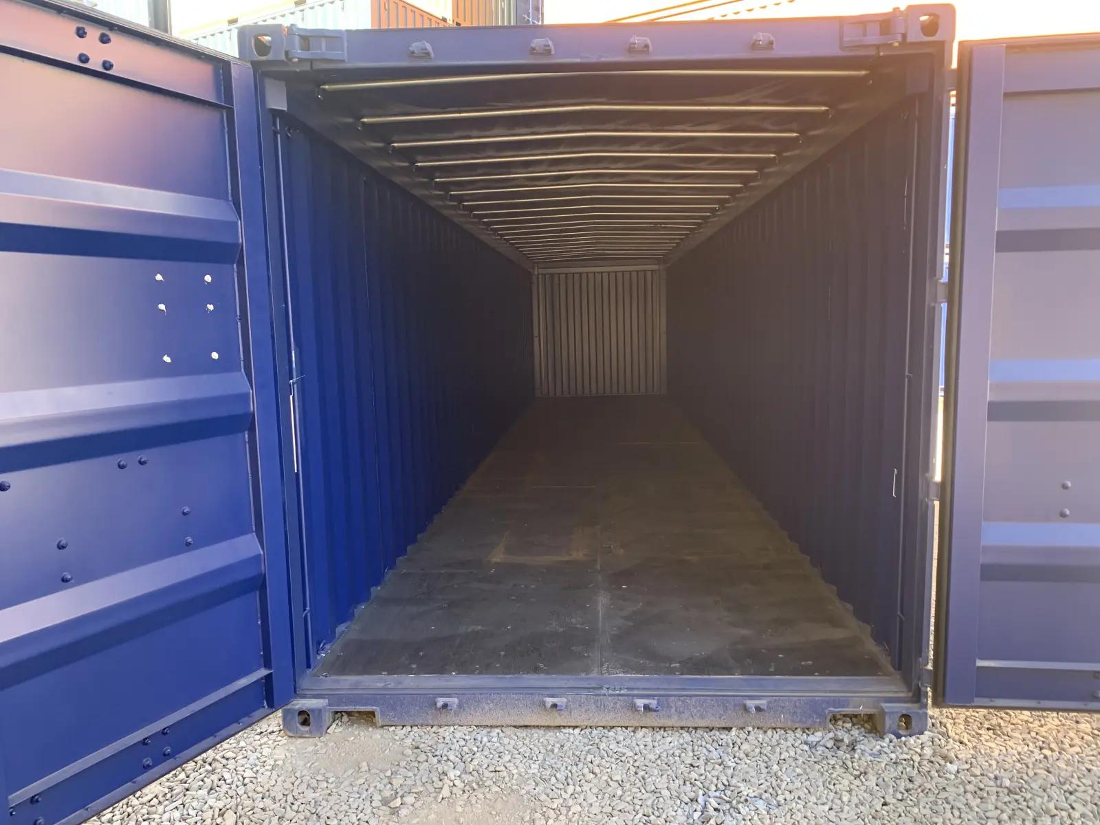 40ft Open Top Shipping Container w' Tarp And Bows & Timber Floor