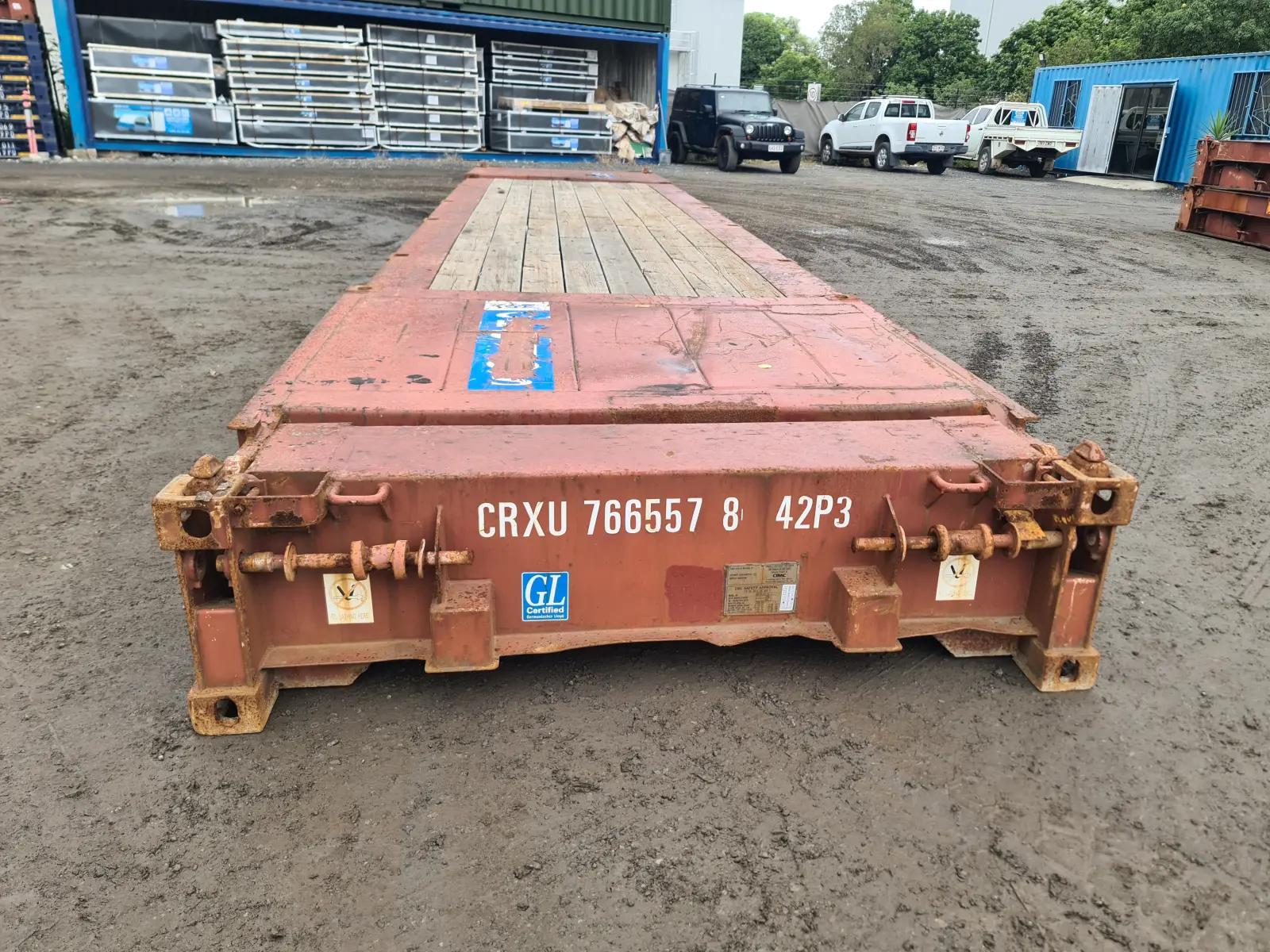 Used 40ft Flat Rack w' Collapsible Ends