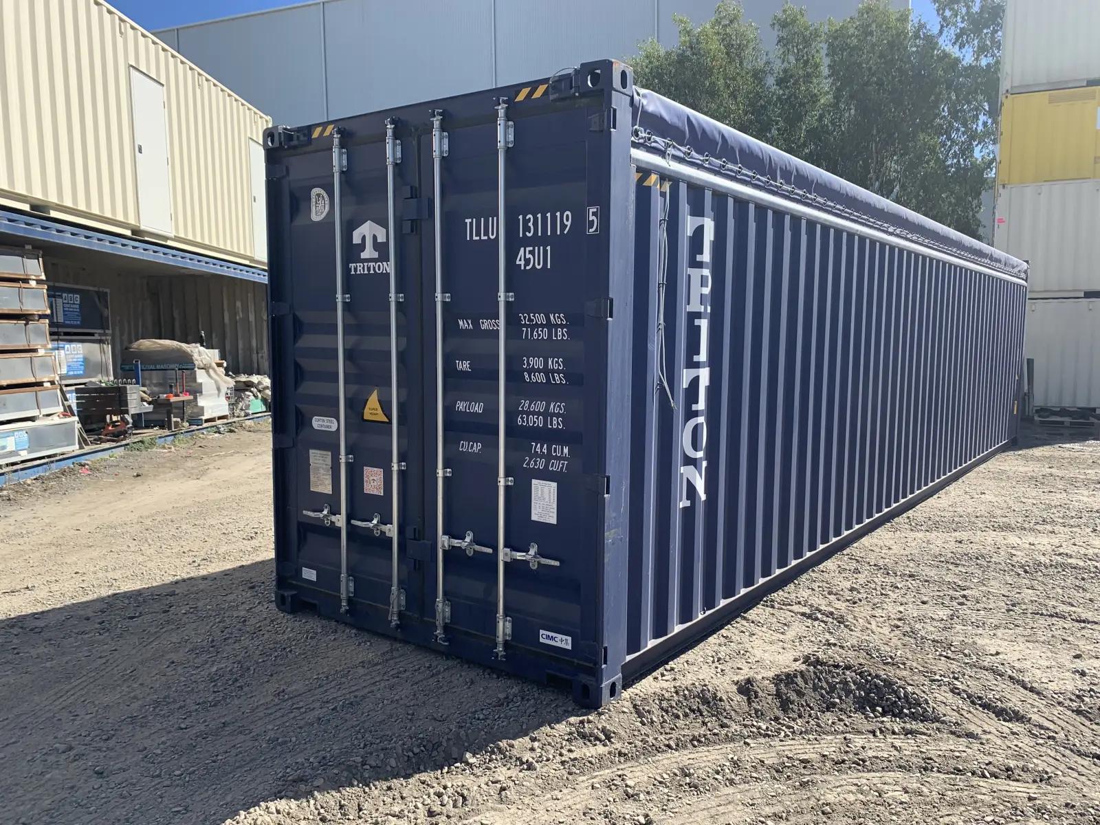 40ft High Cube Open Top Container w' Tarp And Bows