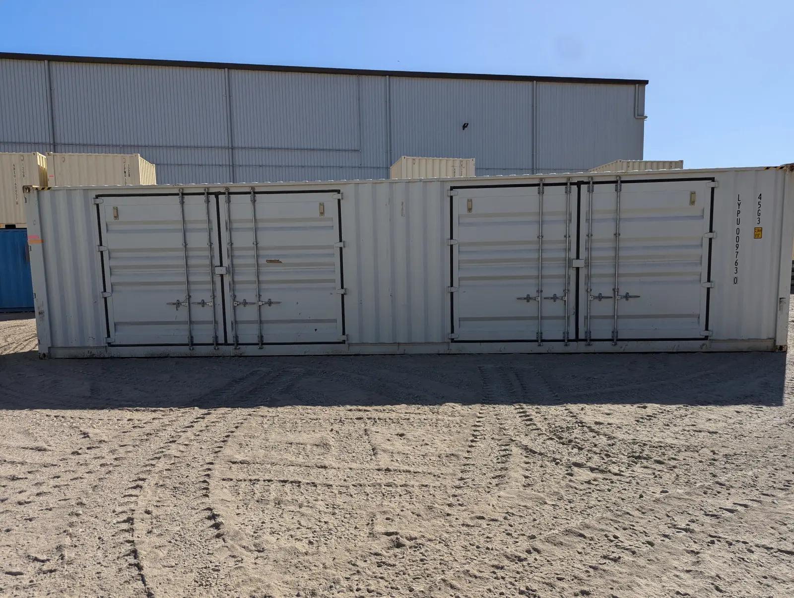 40ft High Cube Shipping Container w' Partial Side Opening (2 Sets of Side Doors)