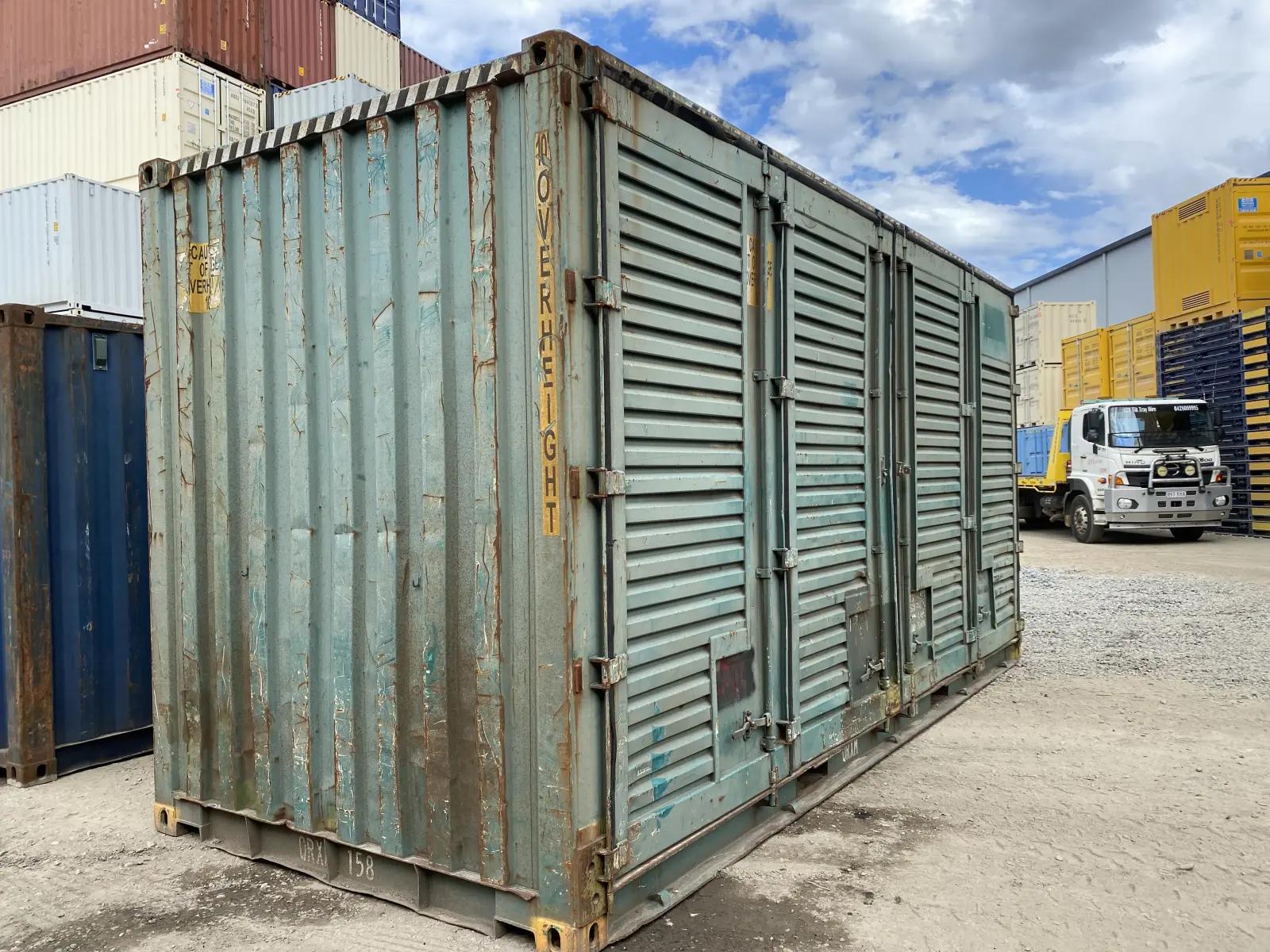 Used 20ft High Cube Rail Cart Shipping Container w' Doors Both Sides
