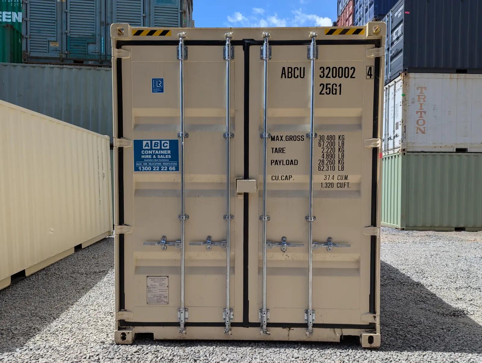 20ft High Cube Shipping Container w' Tie Rails