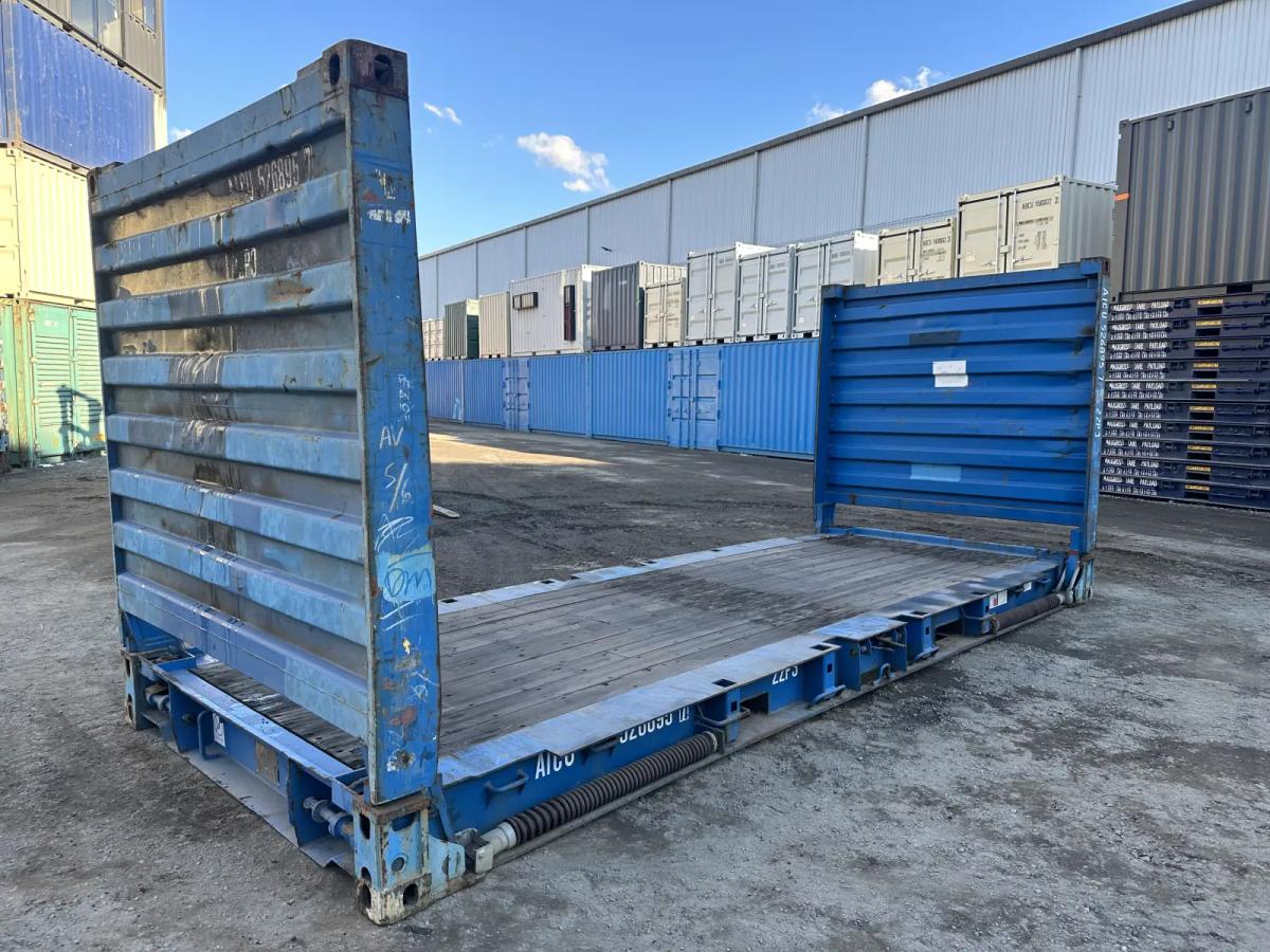 Used 20ft Flat Rack w' Collapsible Ends