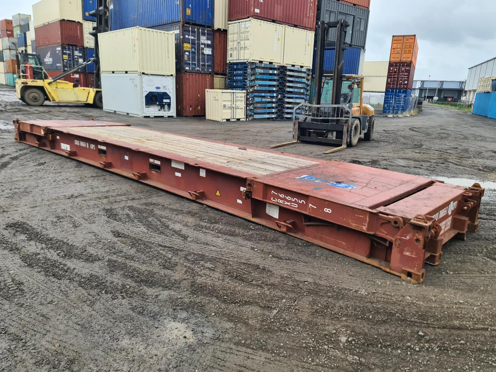 Used 40ft Flat Rack w' Collapsible Ends