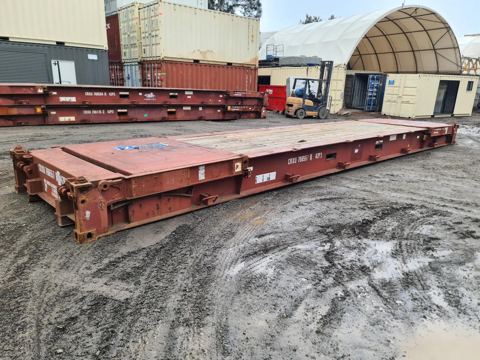 Used 40ft Flat Rack w' Collapsible Ends