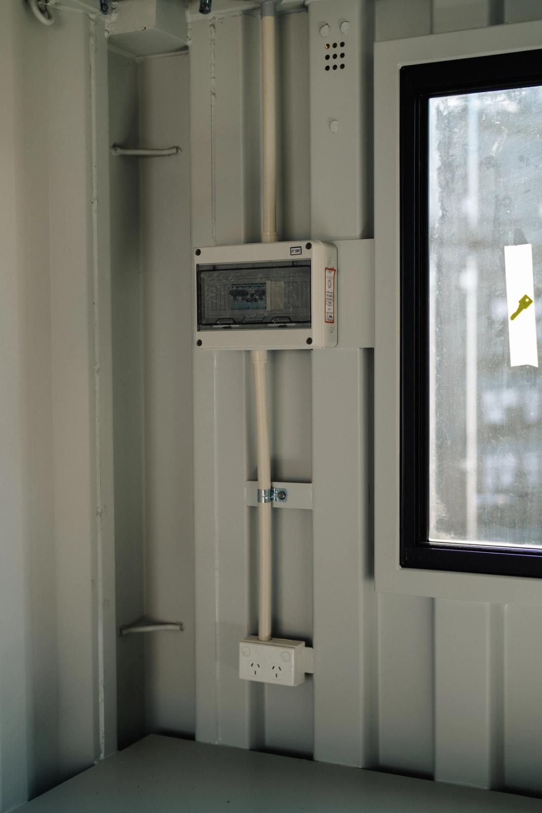 Electrical switchboard inside the workshop