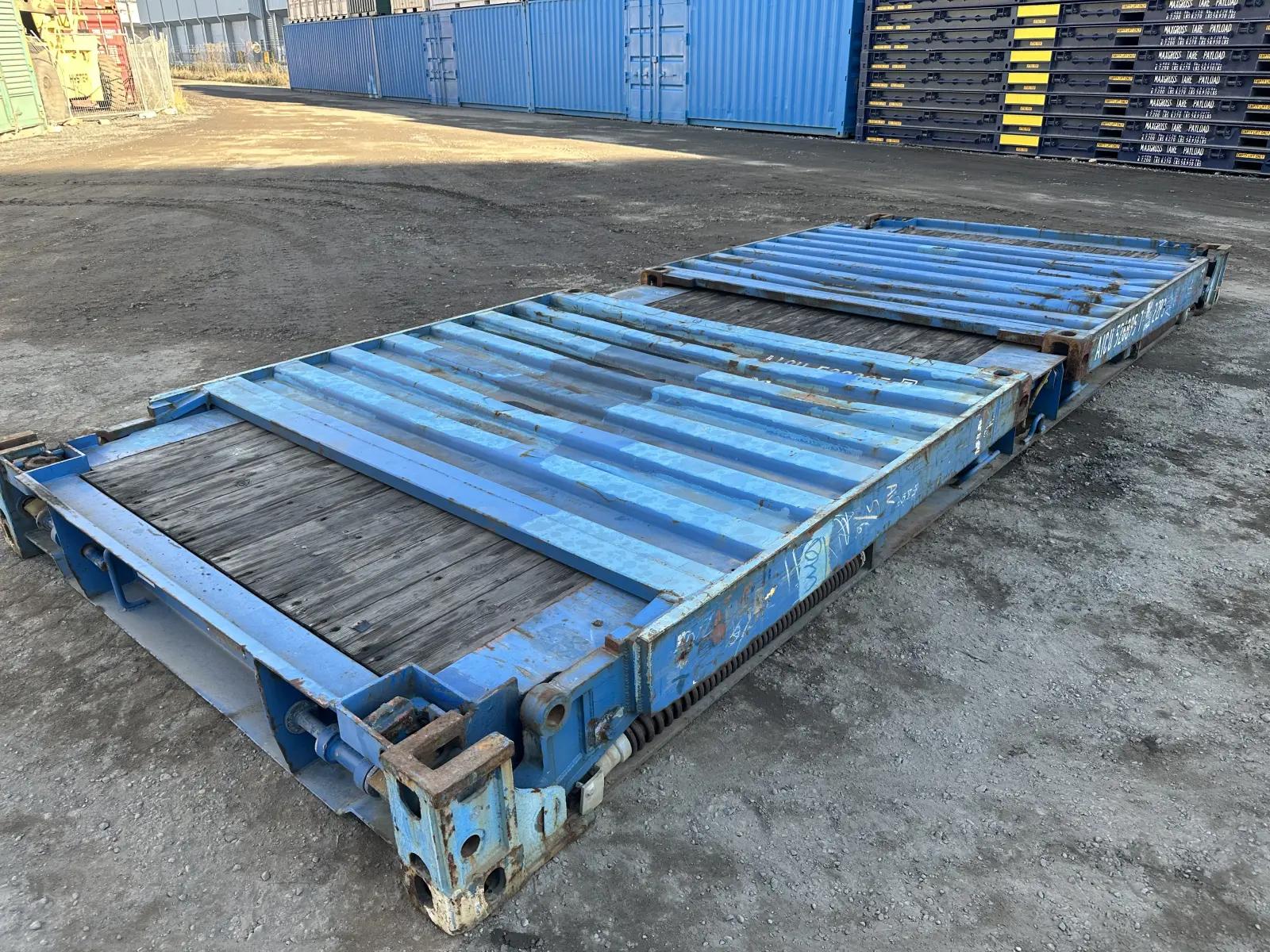 Used 20ft Flat Rack w' Collapsible Ends
