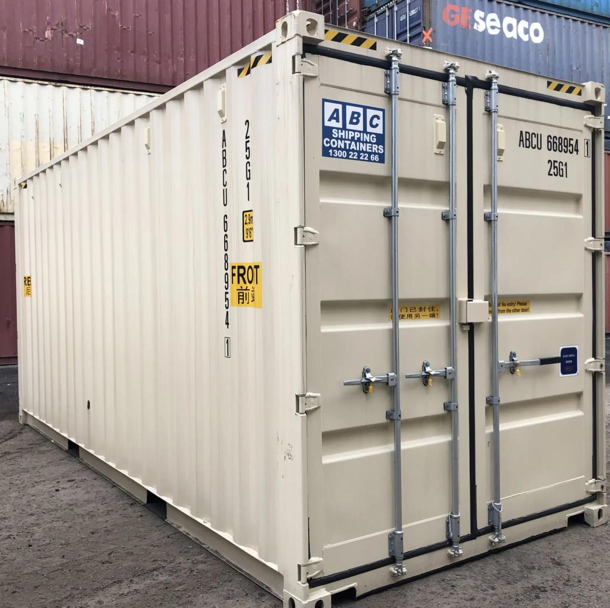 20ft High Cube Shipping Container w' Steel Floor & Doors Both Ends
