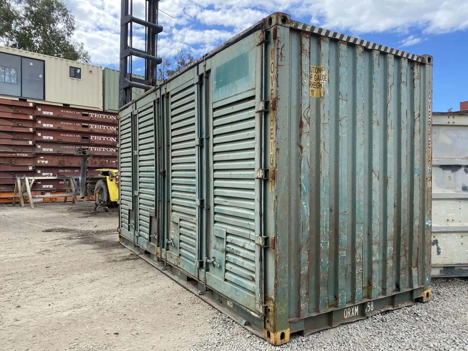 Used 20ft High Cube Rail Cart Shipping Container w' Doors Both Sides