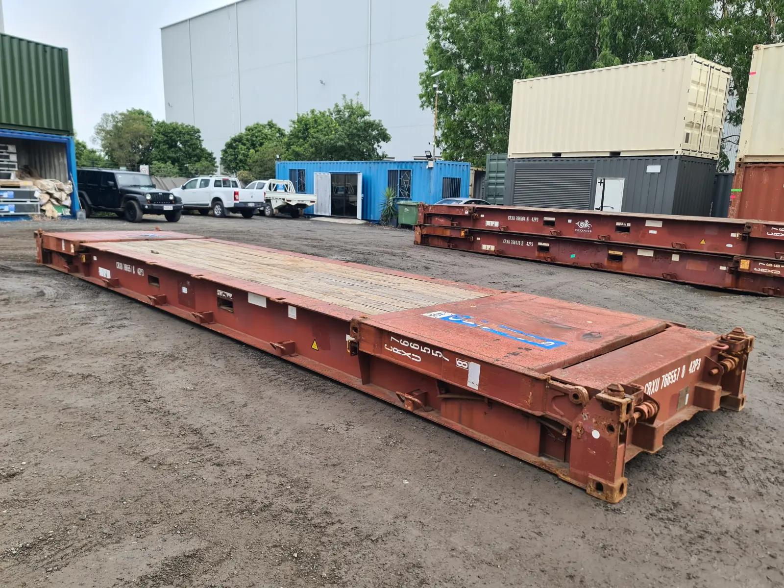 Used 40ft Flat Rack w' Collapsible Ends