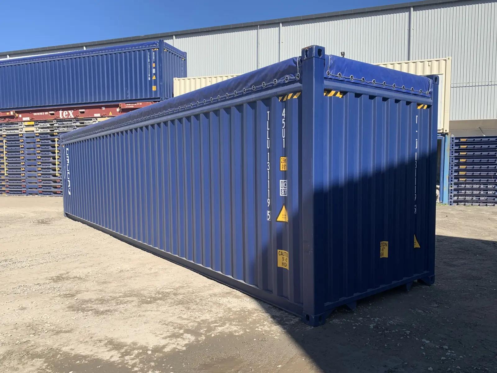 40ft High Cube Open Top Container w' Tarp And Bows