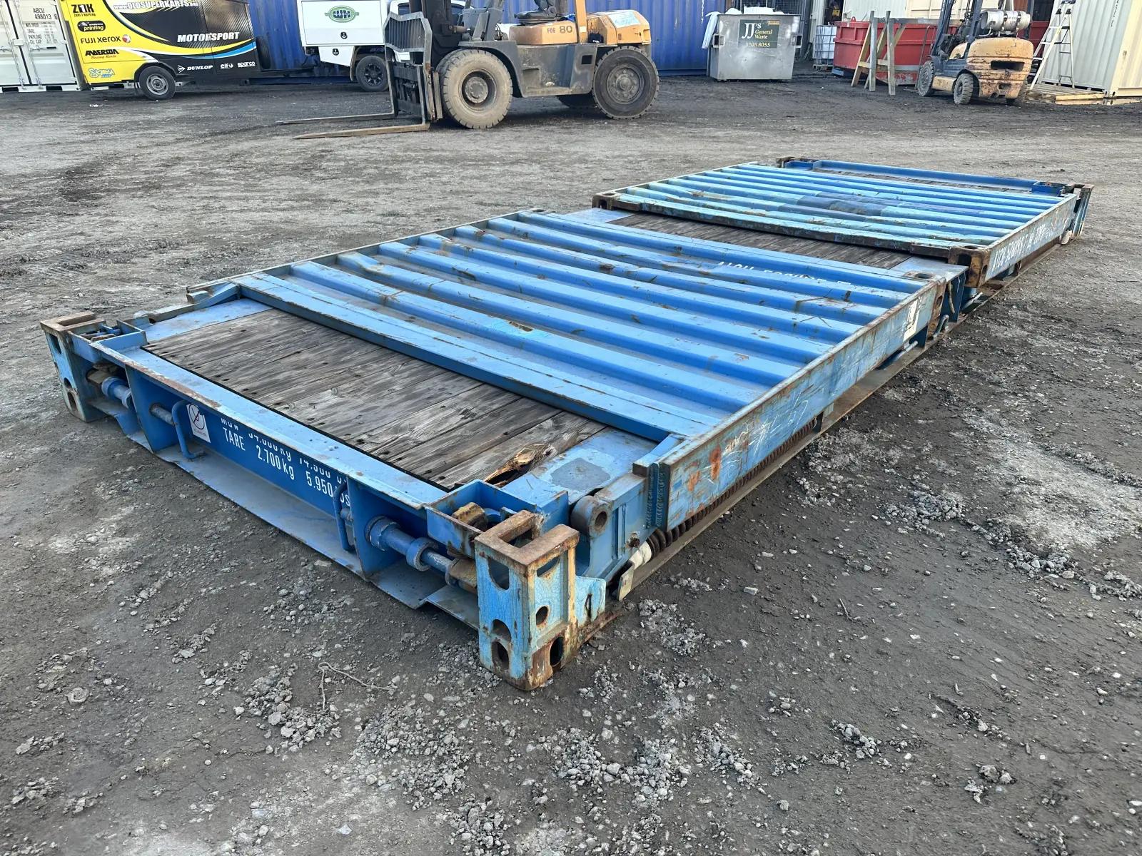 Used 20ft Flat Rack w' Collapsible Ends