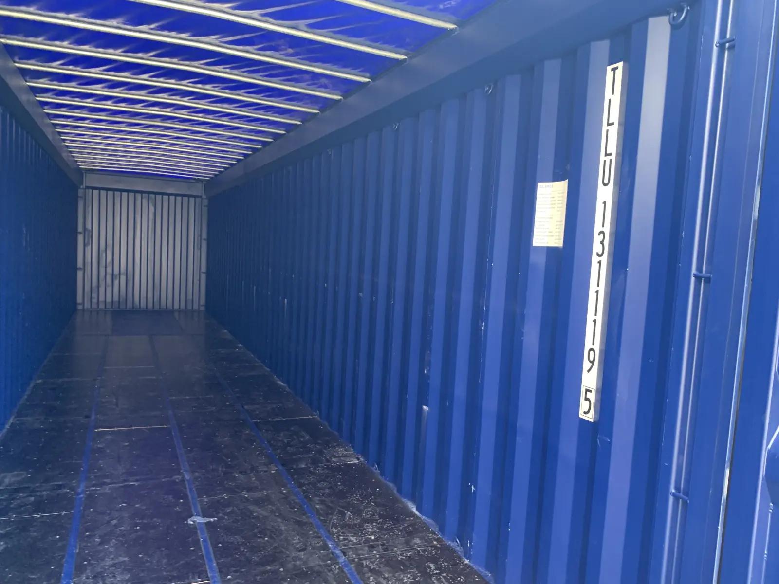 40ft High Cube Open Top Container w' Tarp And Bows