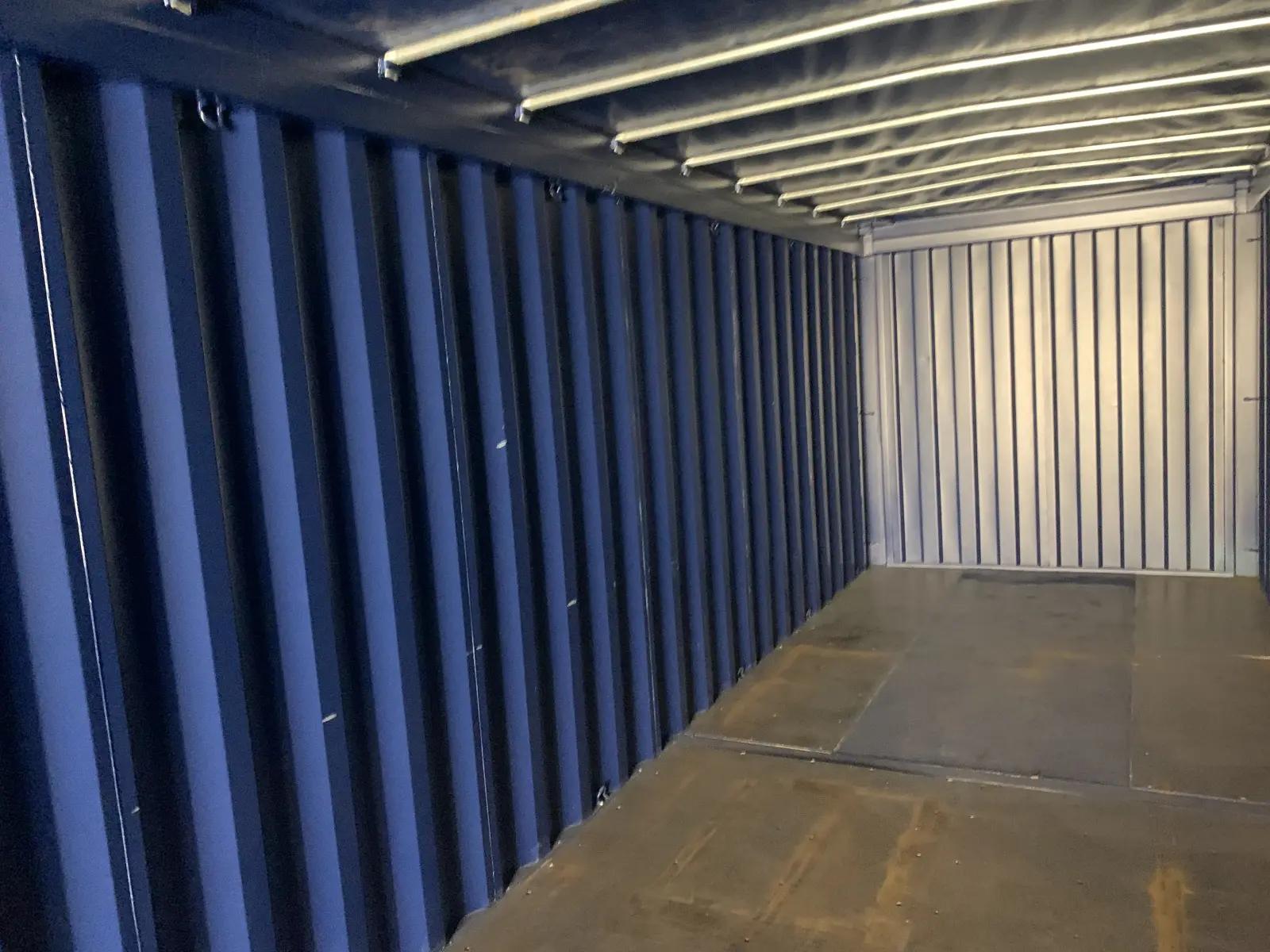 40ft Open Top Shipping Container w' Tarp And Bows & Timber Floor