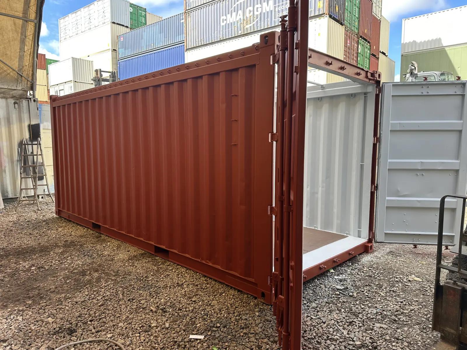 20ft Open Top Shipping Container w' Tarp And Bows