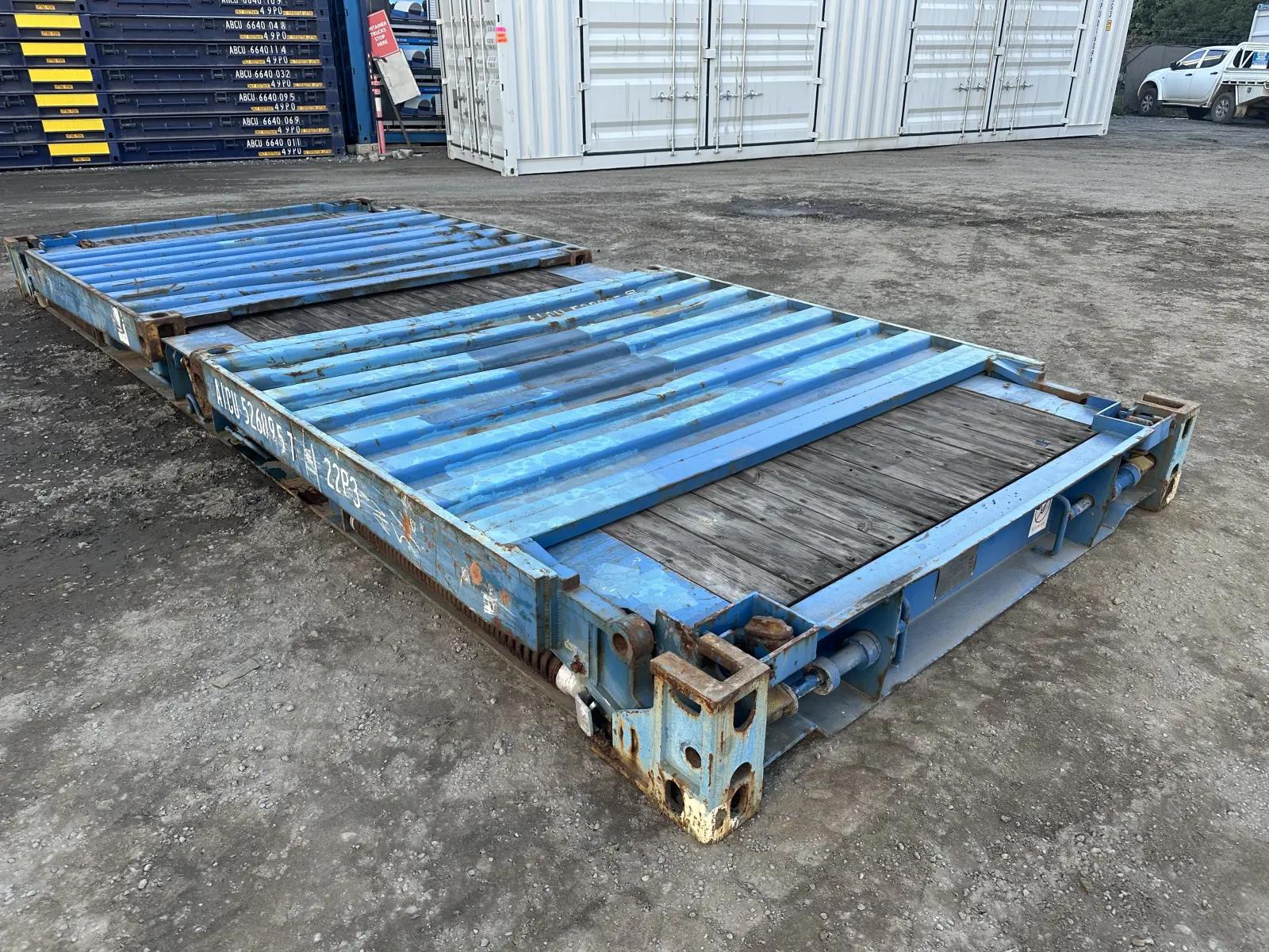 Used 20ft Flat Rack w' Collapsible Ends