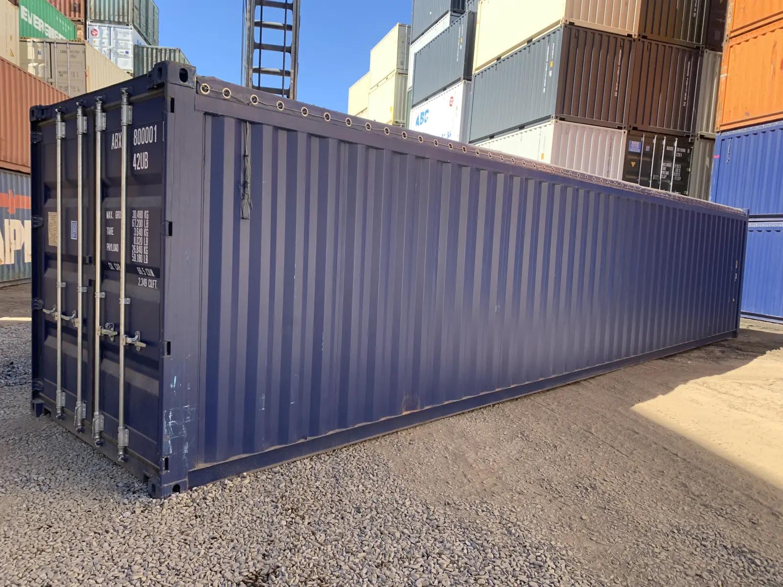 40ft Open Top Shipping Container w' Tarp And Bows & Timber Floor