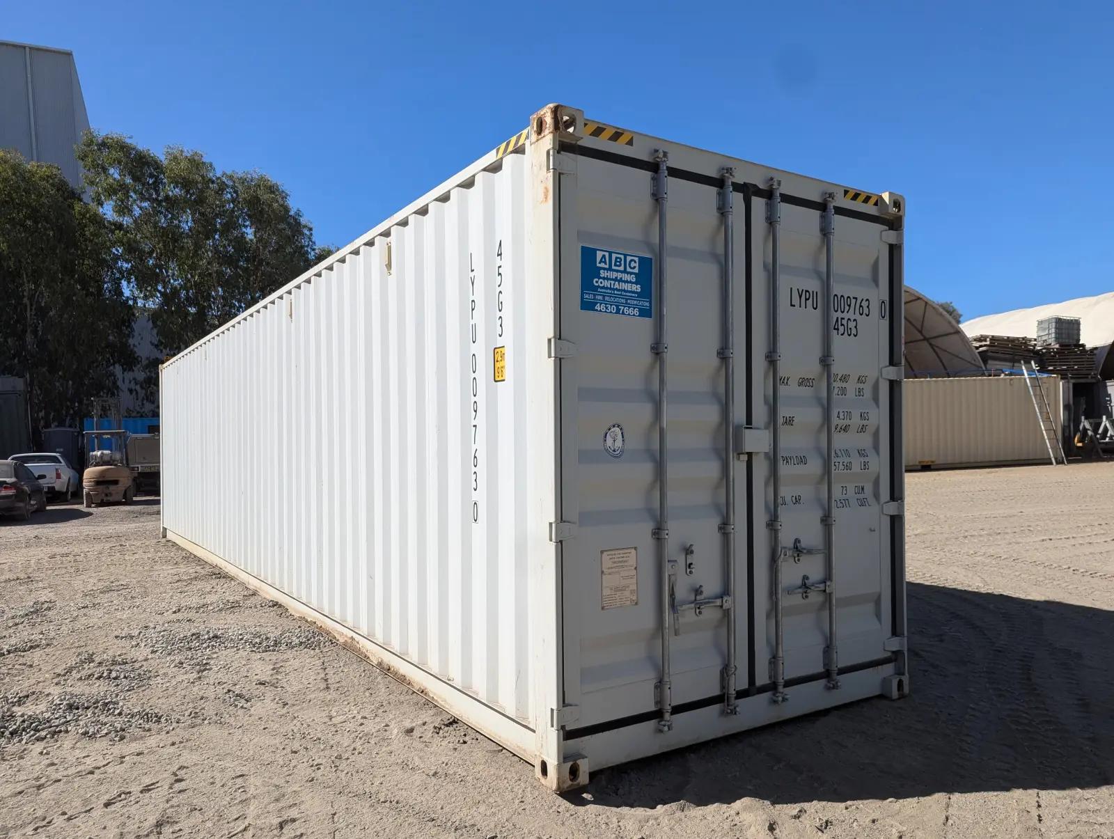 40ft High Cube Shipping Container w' Partial Side Opening (2 Sets of Side Doors)