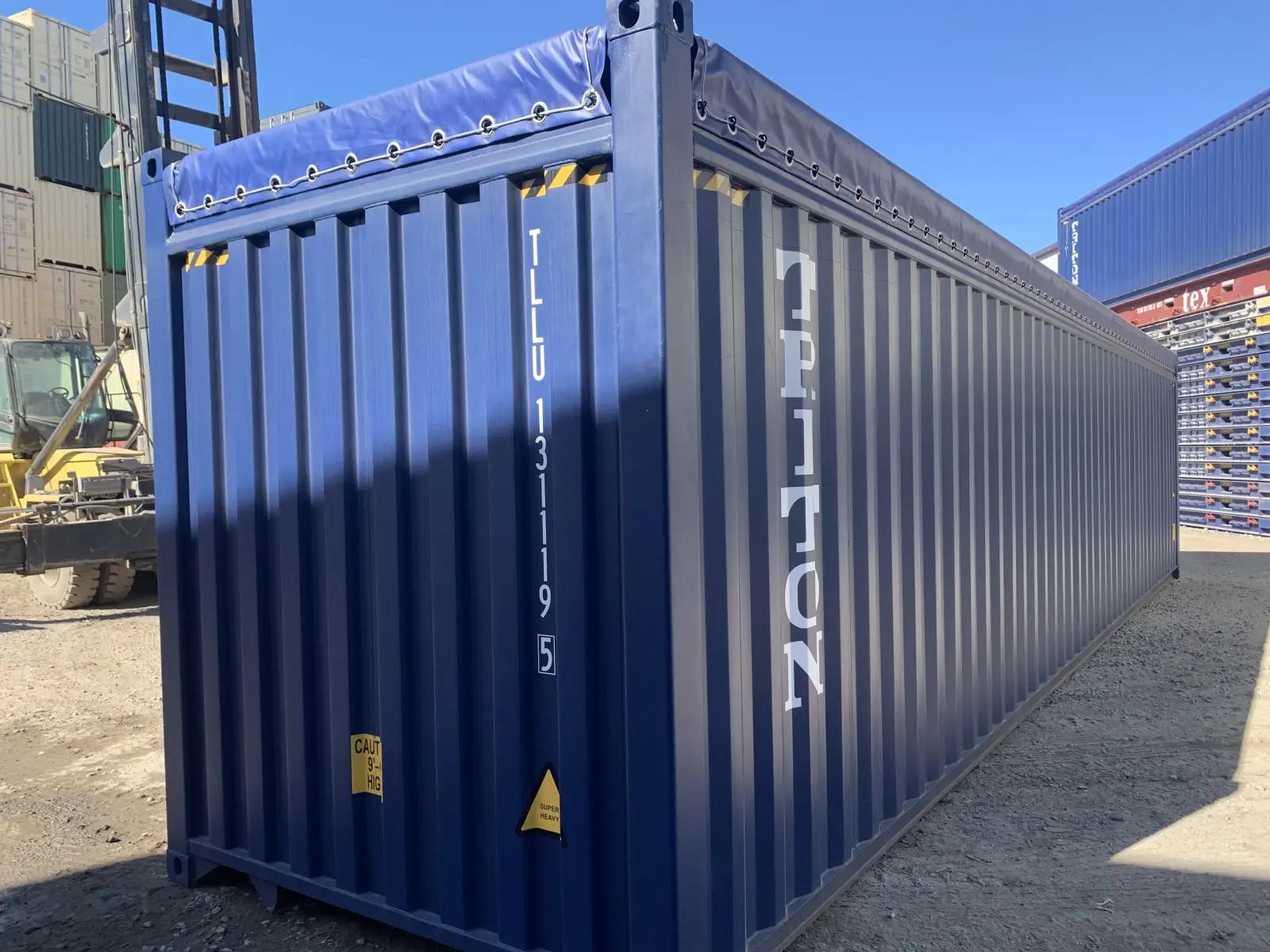 40ft High Cube Open Top Container w' Tarp And Bows