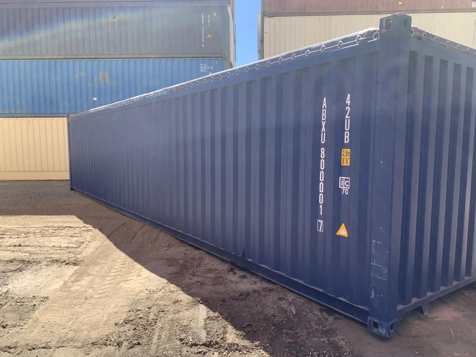 40ft Open Top Shipping Container w' Tarp And Bows & Timber Floor