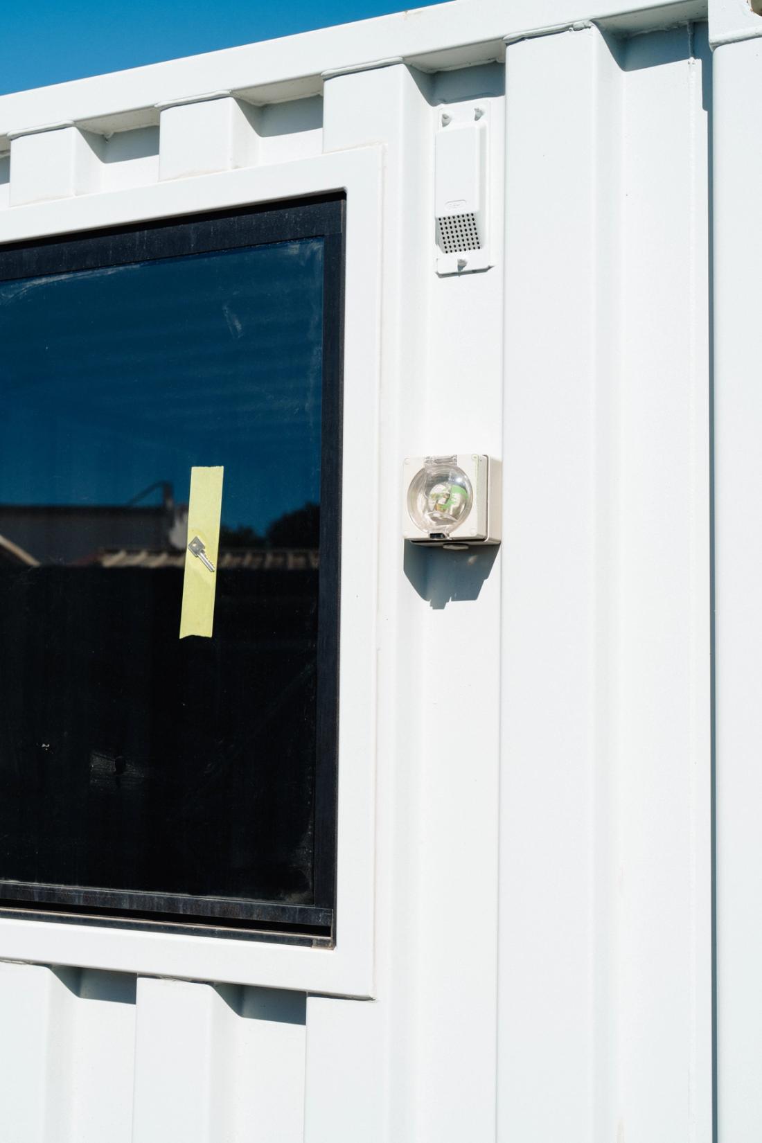 Window with security screen and power point