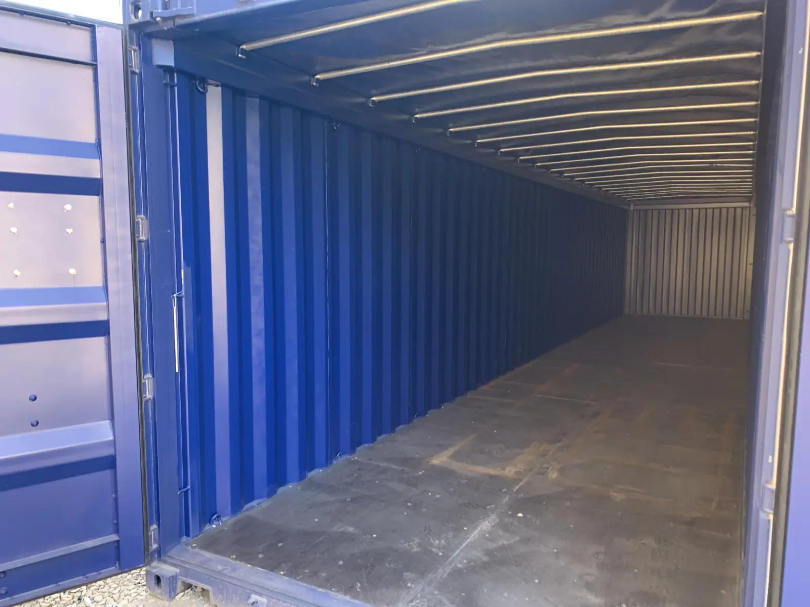 40ft Open Top Shipping Container w' Tarp And Bows & Timber Floor