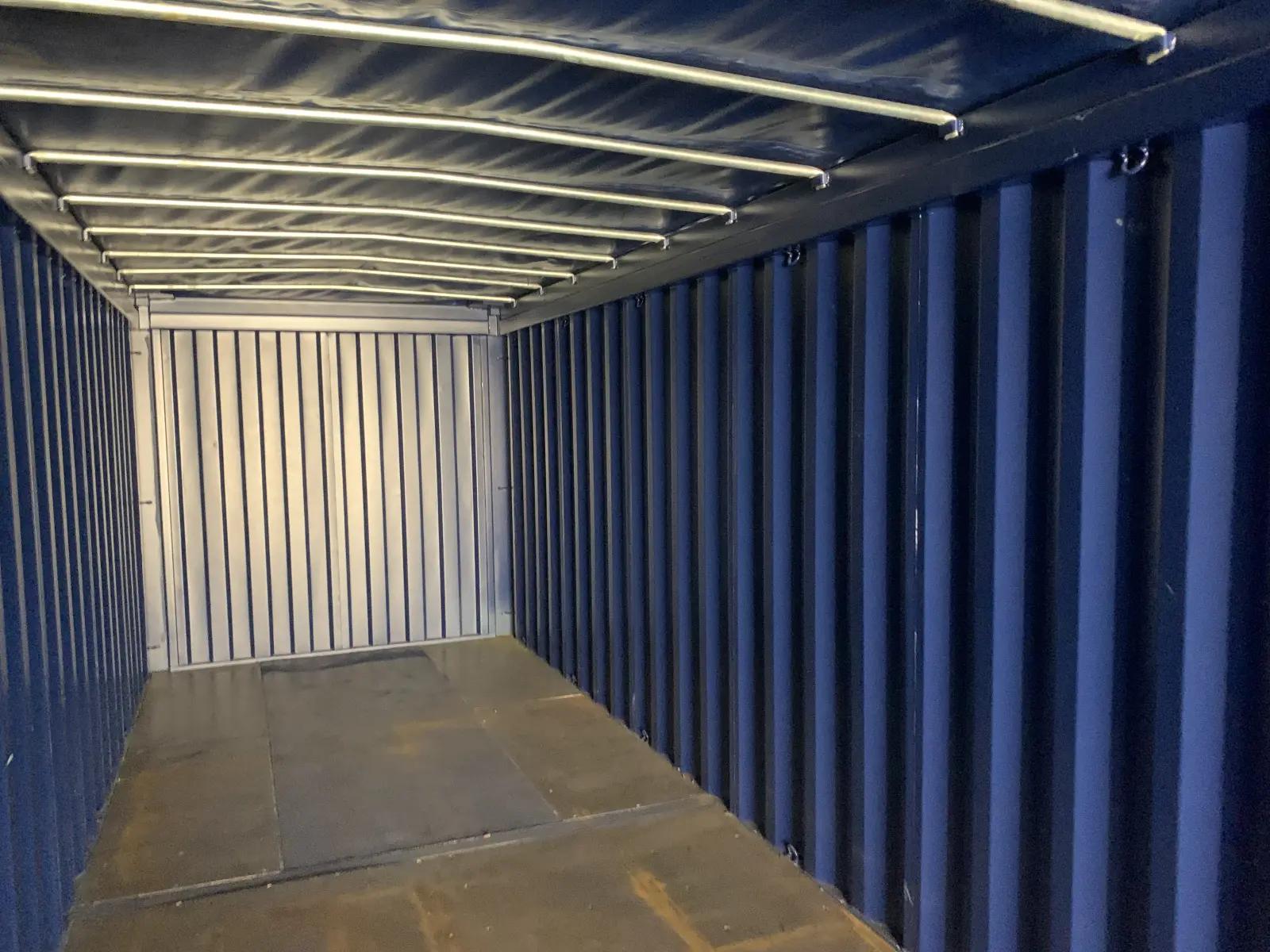40ft Open Top Shipping Container w' Tarp And Bows & Timber Floor
