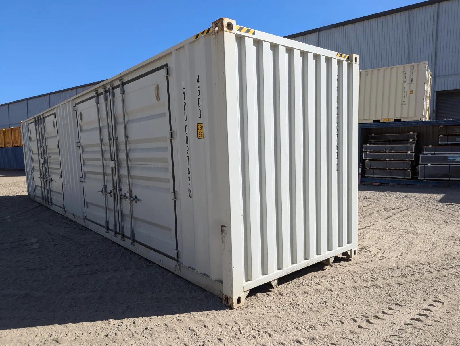 40ft High Cube Shipping Container w' Partial Side Opening (2 Sets of Side Doors)