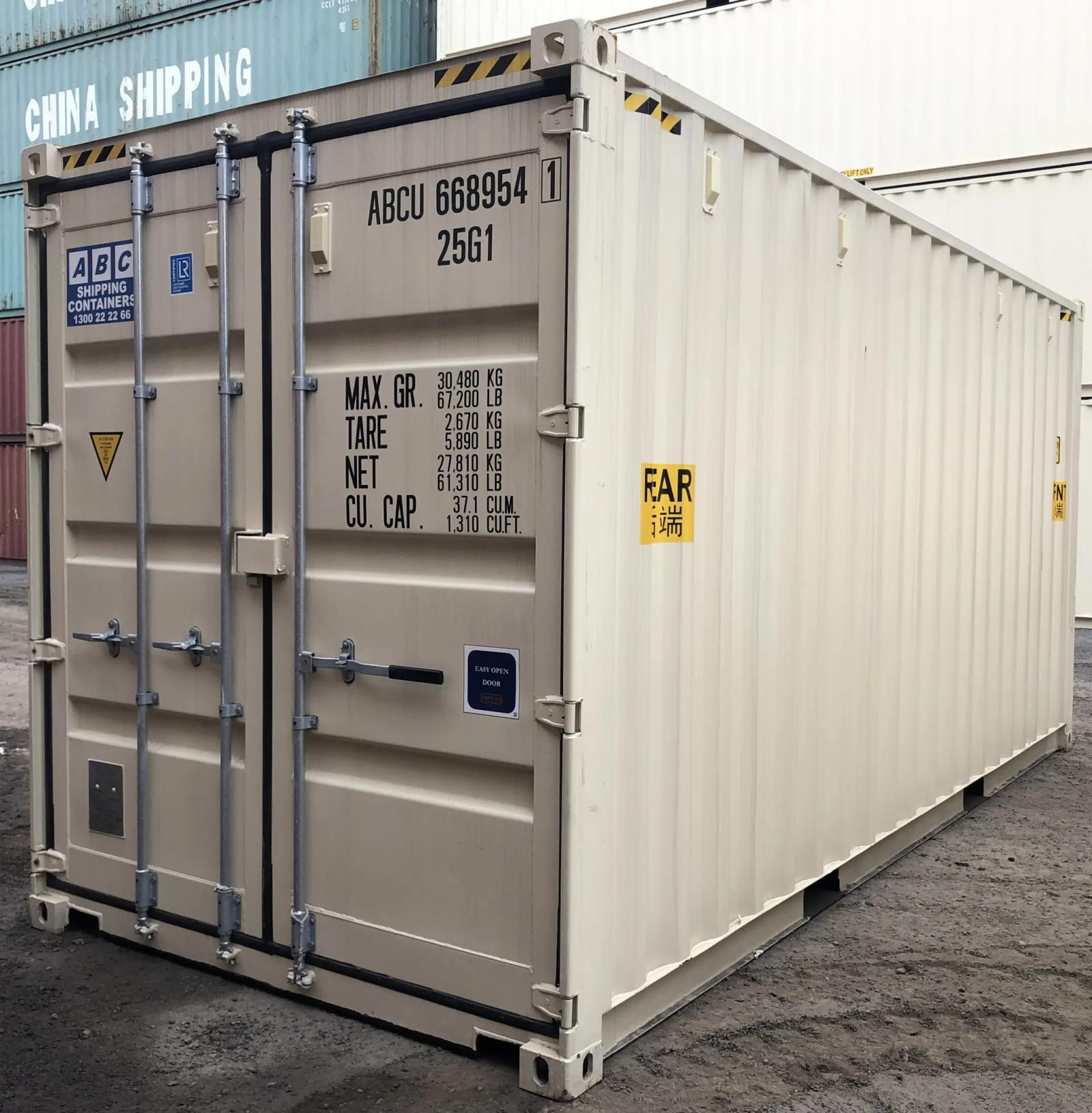 20ft High Cube Shipping Container w' Steel Floor & Doors Both Ends