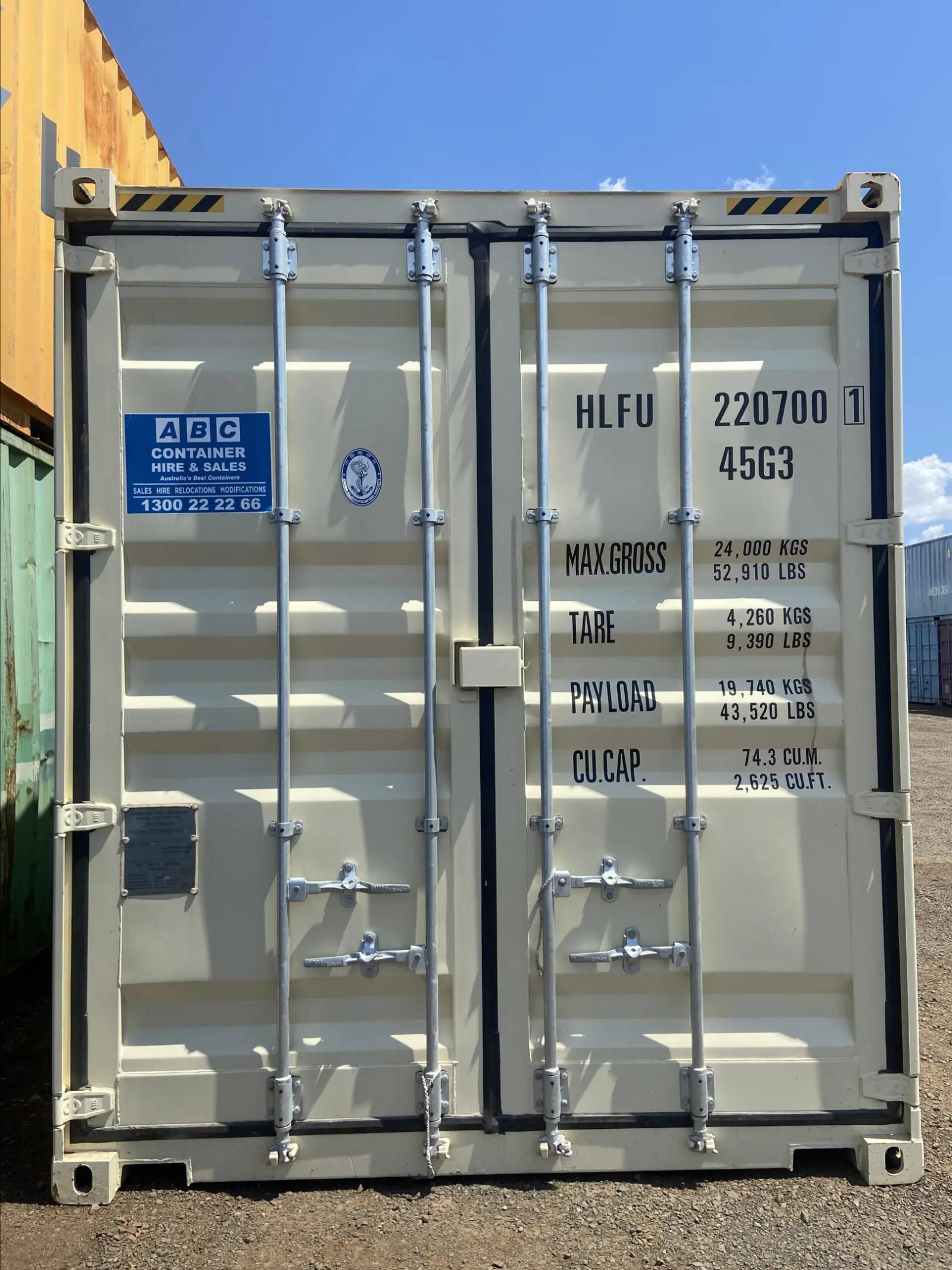 40ft High Cube Shipping Container w' Side Opening (4 Sets of Side Doors)